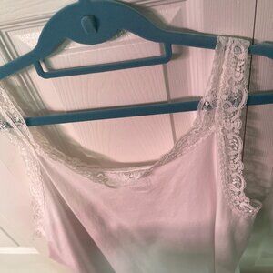 JUST MY SIZE Women's White Lace Tank Size 3X
